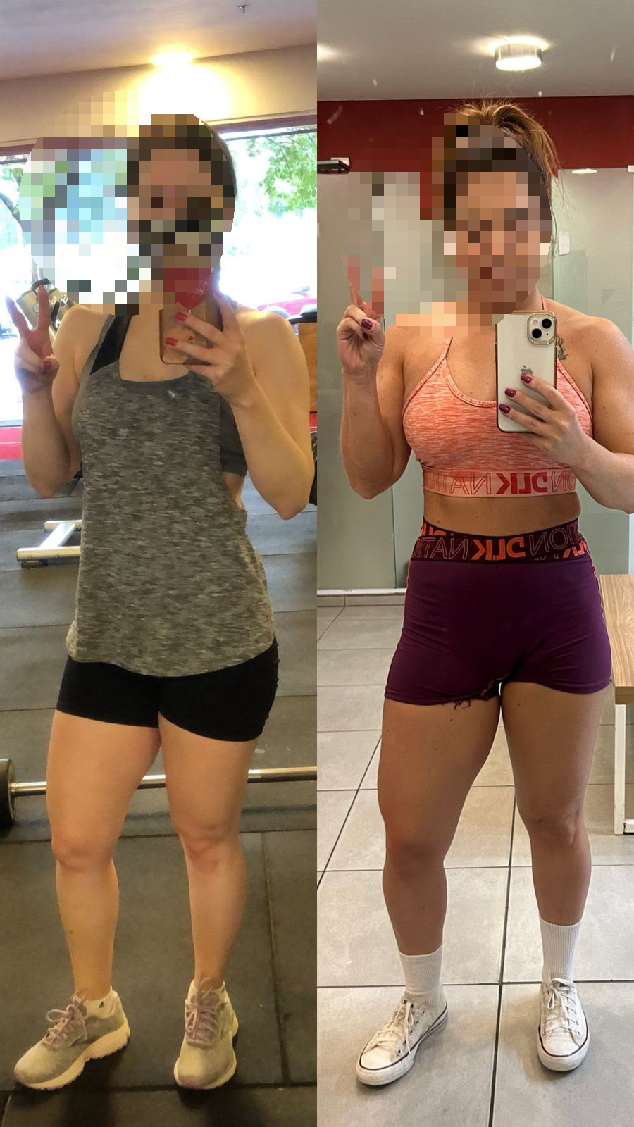 Resultado antes e depois de aluna do Zoncada Personal